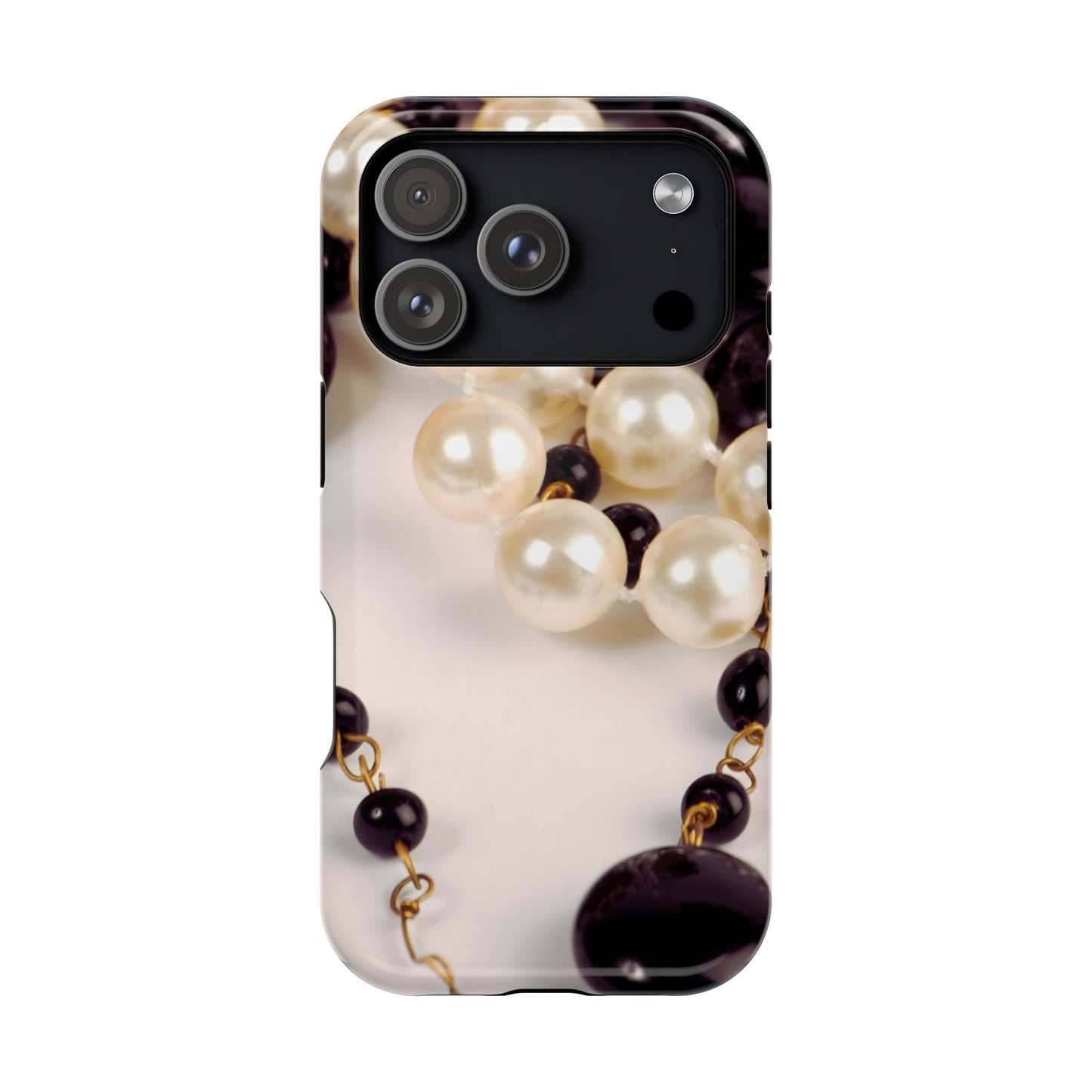 Impact-Resistant Phone Case – Noir Pearl