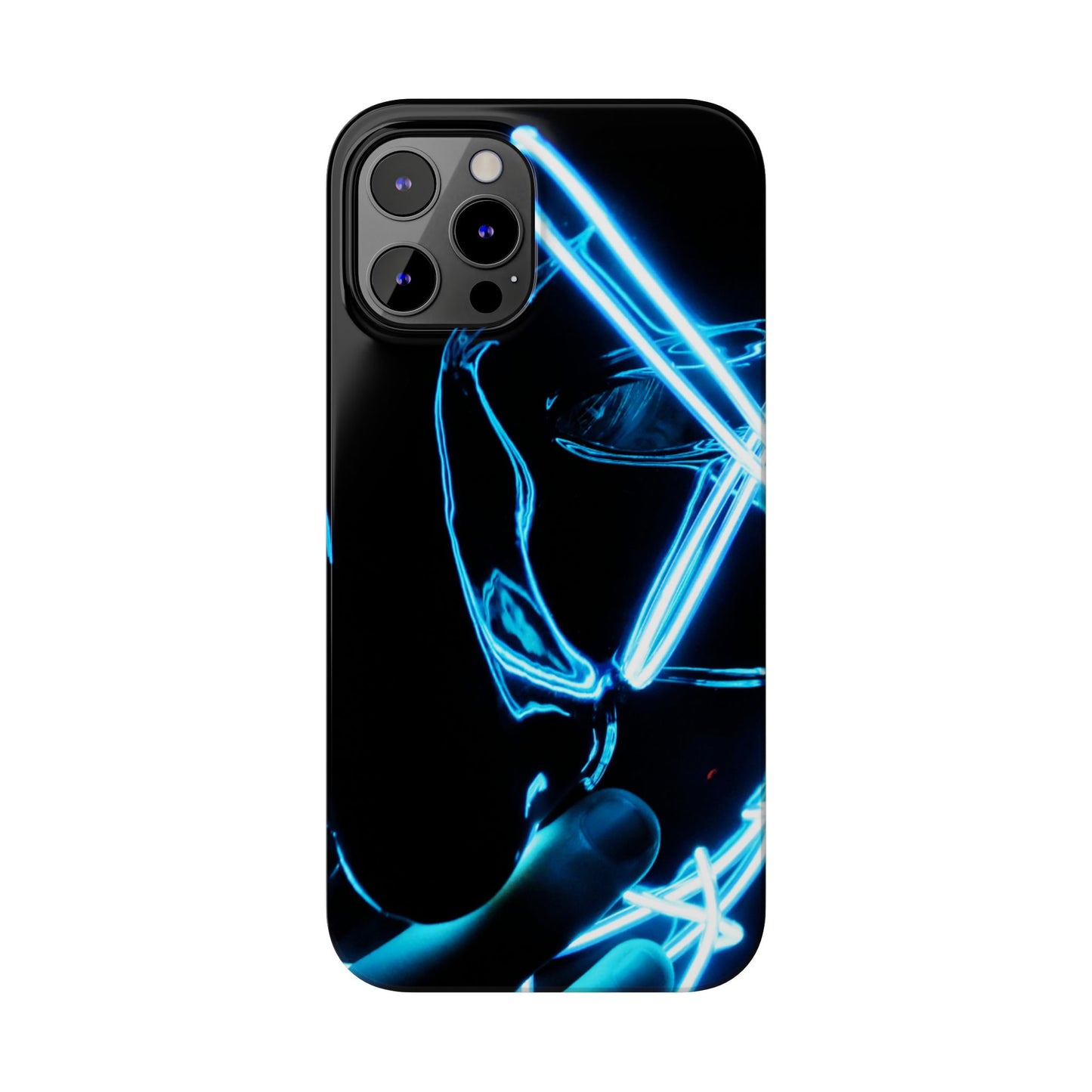 Neon Boba Slim Phone Case – Blue LED Tea Art