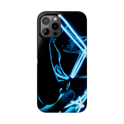 Neon Boba Slim Phone Case – Blue LED Tea Art