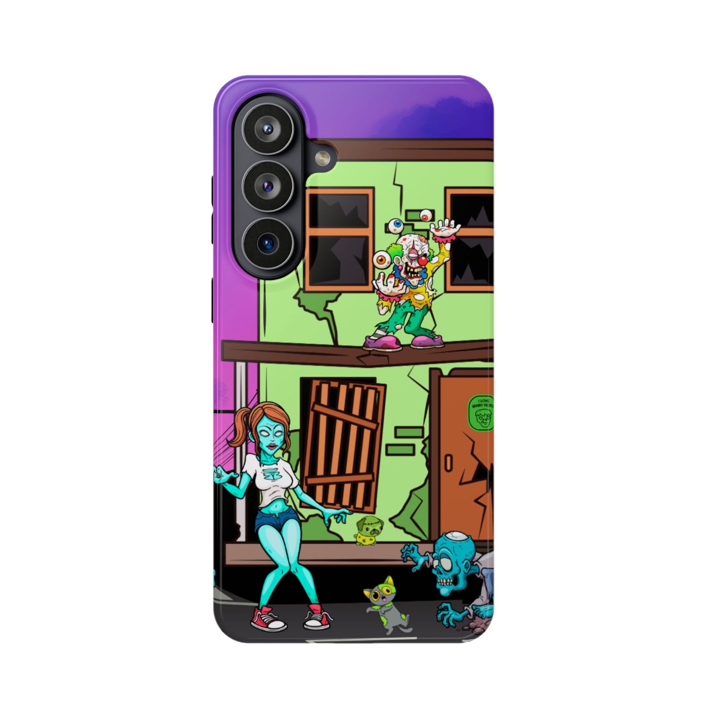 Zombie Arcade Phone Case — Colorful Cartoon Horror Impact-Resistant iPhone Cover