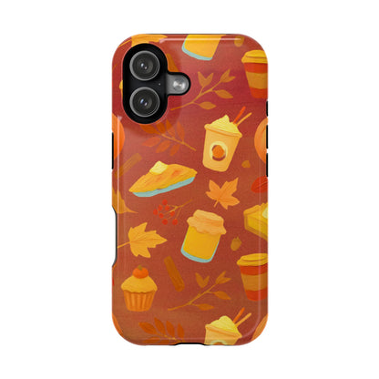 Autumn Treats Magnetic Phone Case — Fall Coffee & Pastry Protective Cover