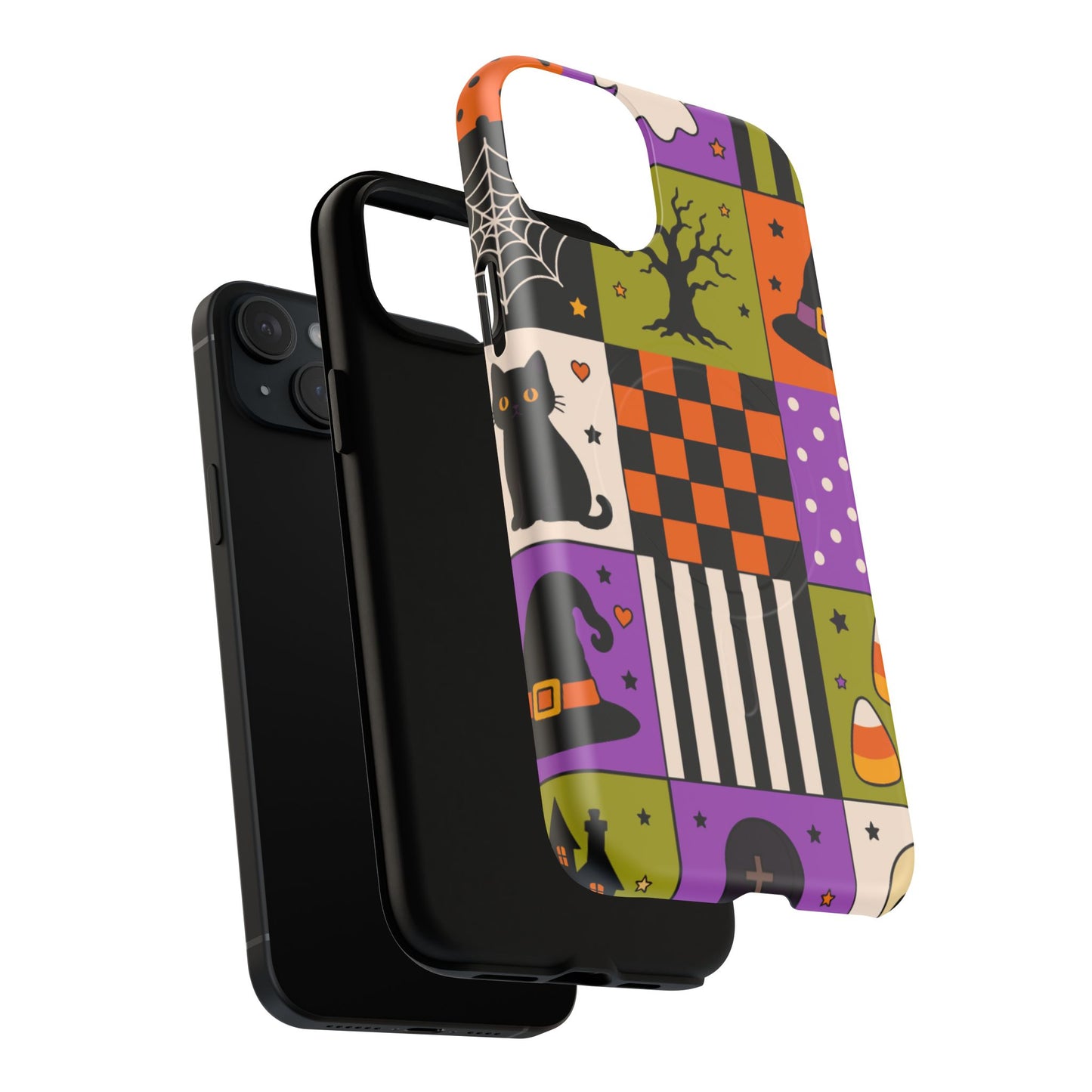 Protective Magnetic Phone Case – Spooky Patchwork