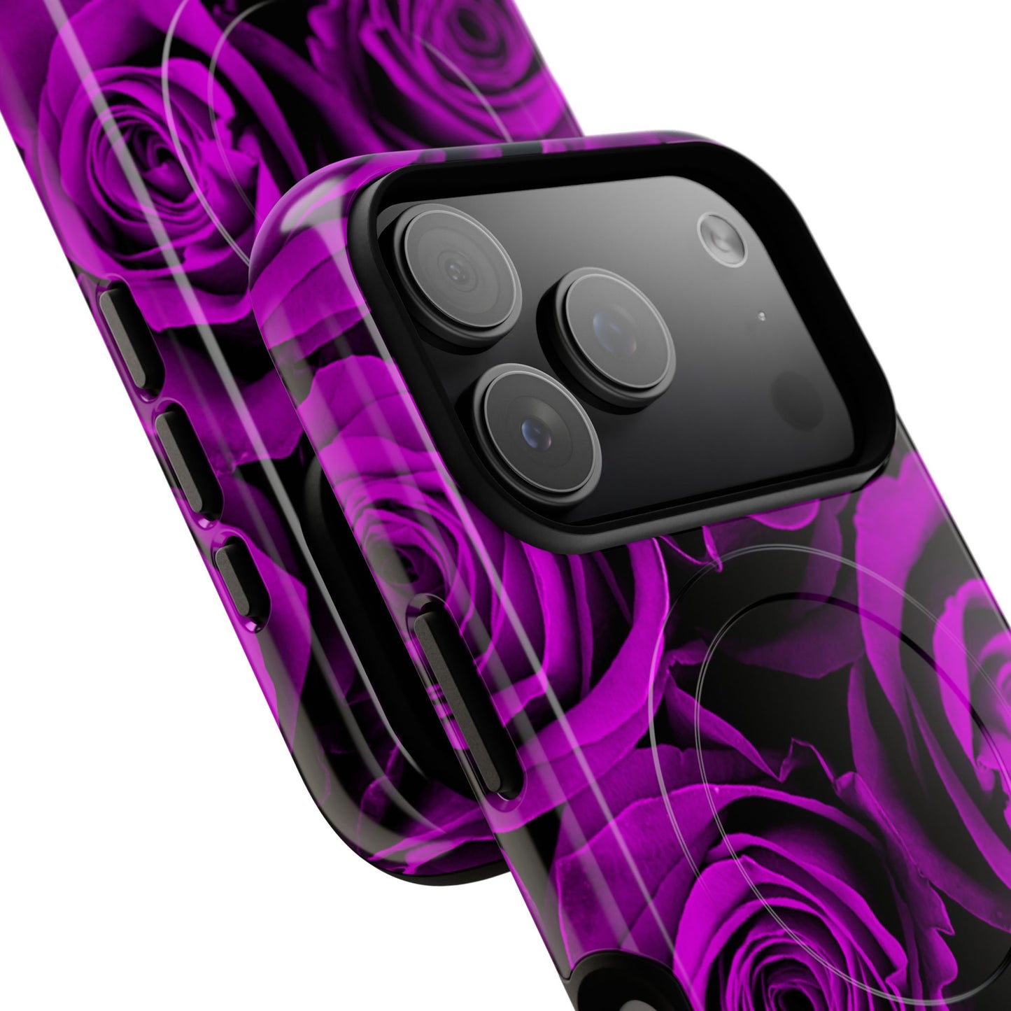 Protective Magnetic Phone Case – Amethyst Roses