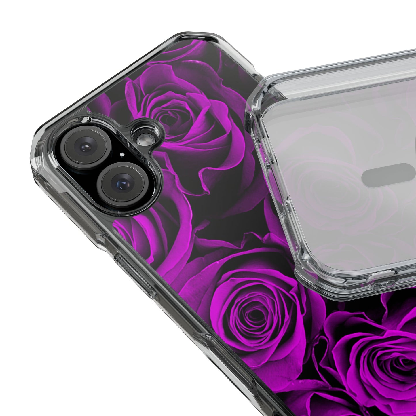 Clear Magnetic Phone Case – Amethyst Roses