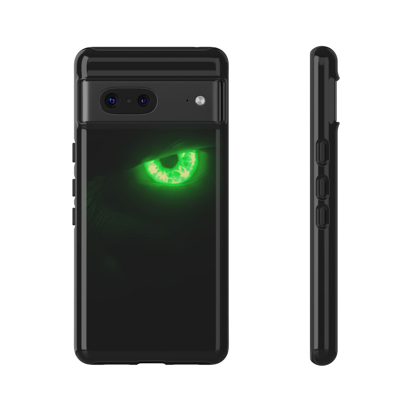 Protective Phone Case – Neon Green Monster Eyes