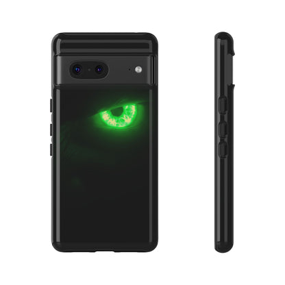 Protective Phone Case – Neon Green Monster Eyes