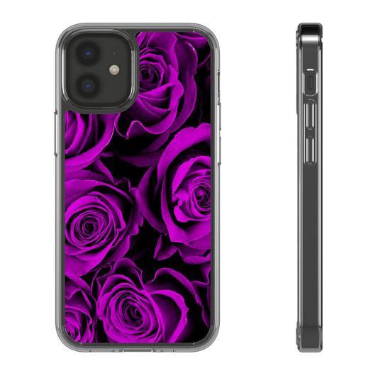 Clear Phone Case – Amethyst Roses