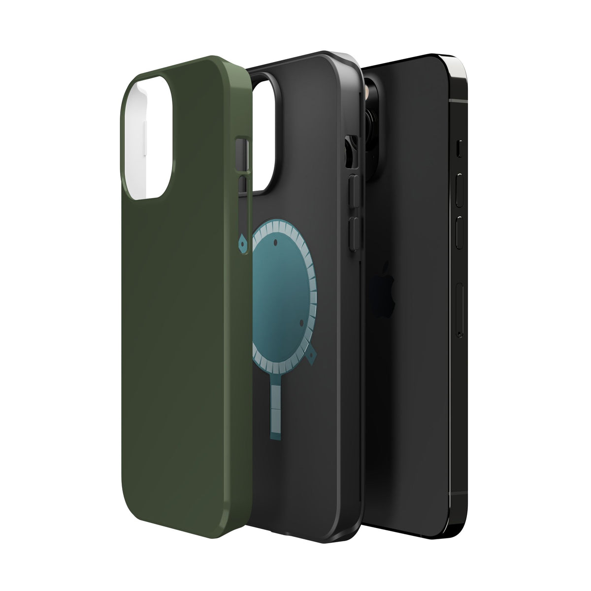 Wireless-Charging Compatible Case – Cabin Green – Compatible with iPhone 13–17 & Samsung Galaxy S25–S26 Series