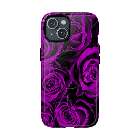Protective Magnetic Phone Case – Amethyst Roses