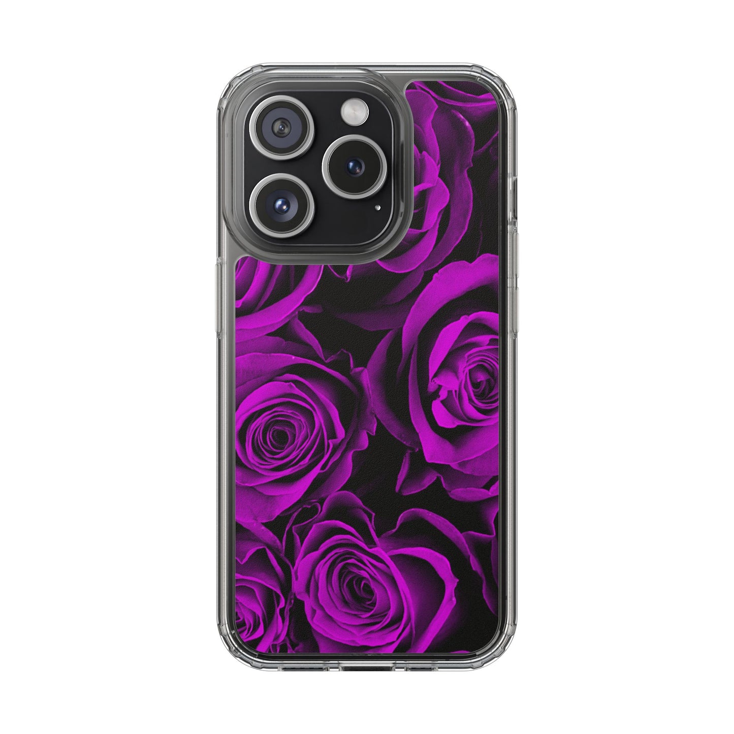 Clear Phone Case – Amethyst Roses