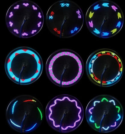 14 LED Motorcycle Bike Light - RGB Dual-Sided, 32 Modes, Vibration Control