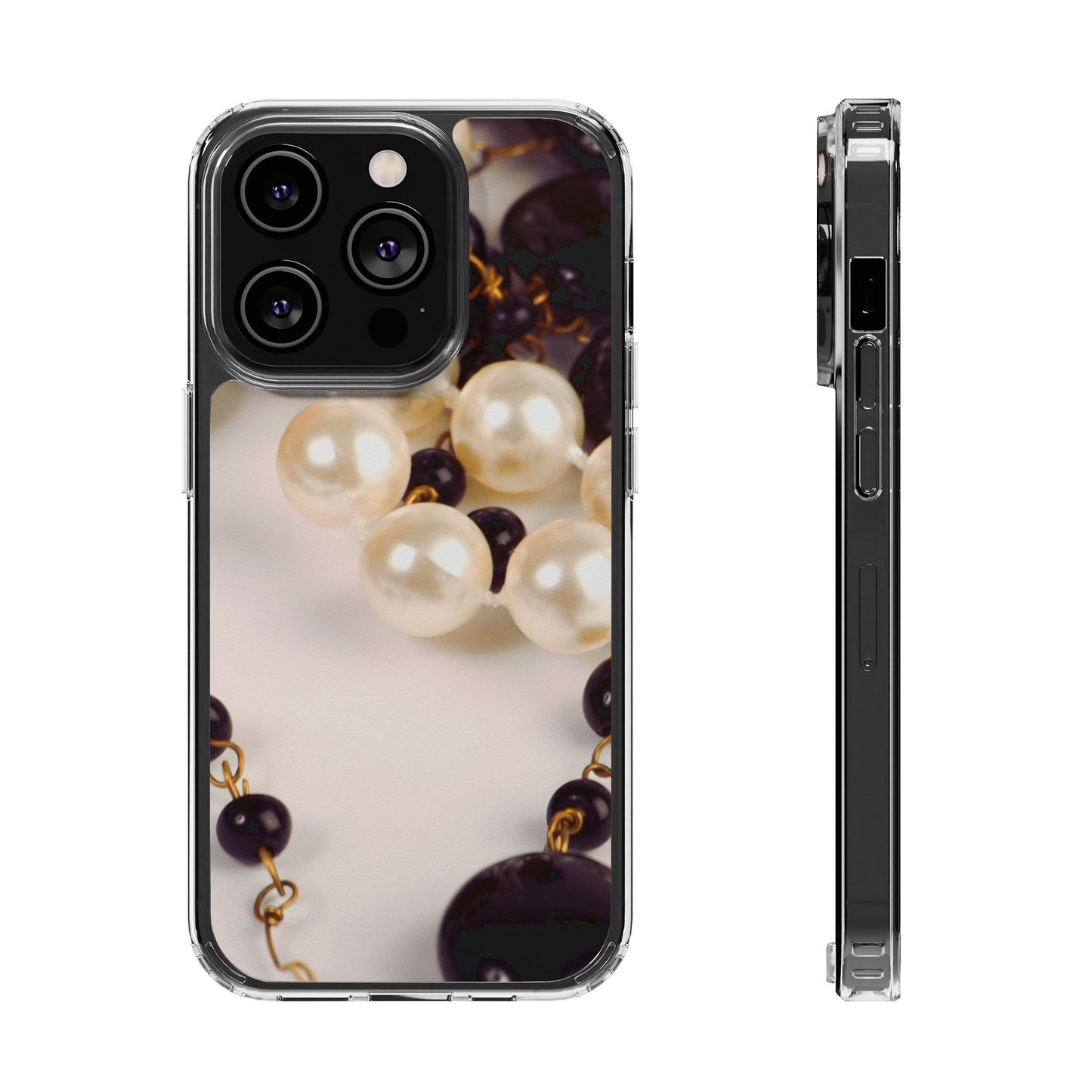 Clear Phone Case – Noir Pearl