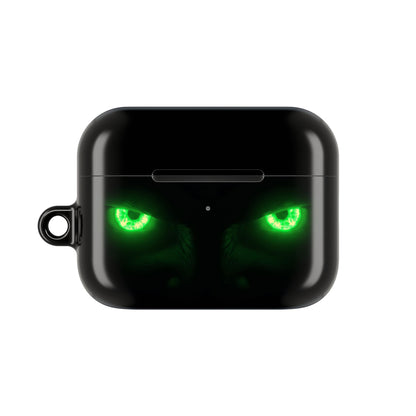 Wireless Earbud Case Cover – Neon Green Monster Eyes