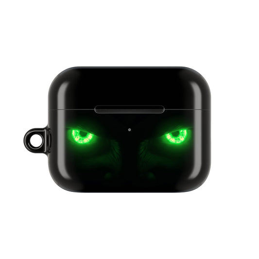 Wireless Earbud Case Cover – Neon Green Monster Eyes