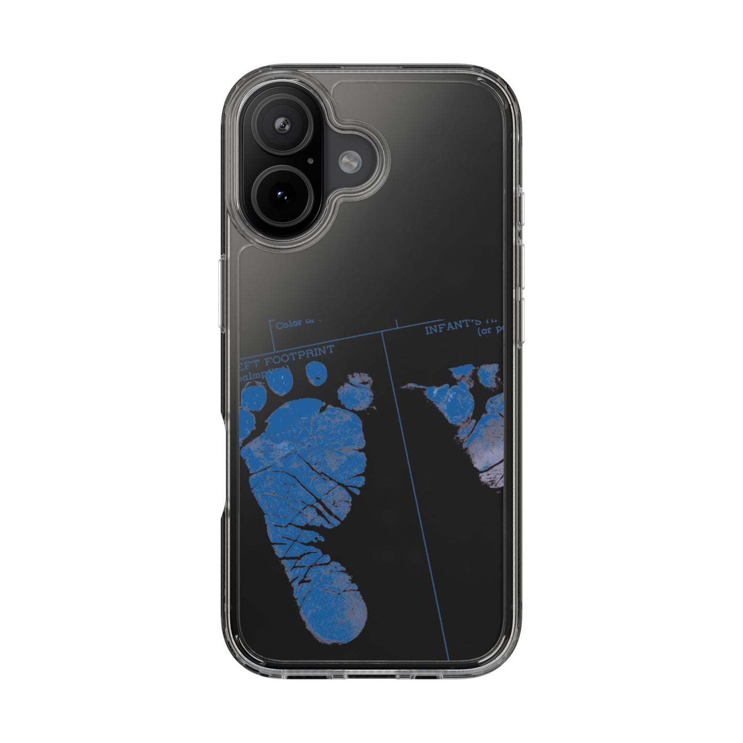 Clear Phone Case – Mom’s Little Blue Footprints