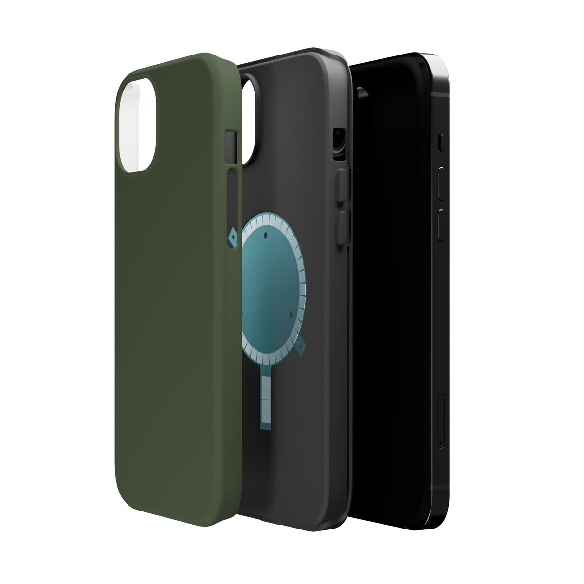 Wireless-Charging Compatible Case – Cabin Green – Compatible with iPhone 13–17 & Samsung Galaxy S25–S26 Series