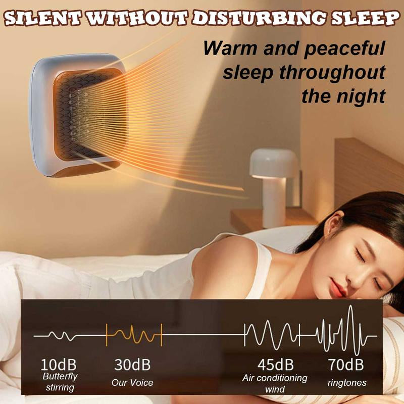 Heater Wall Outlet Small Space Heater with Adjustable Thermostat, Programmable 12-Hour Timer, Auto Shut off - Quiet, Space-Saving, Ceramic