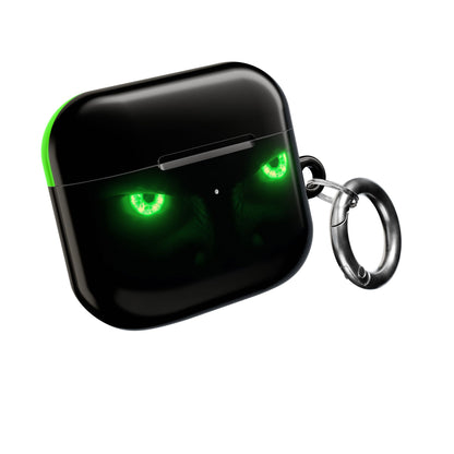 Wireless Earbud Case Cover – Neon Green Monster Eyes