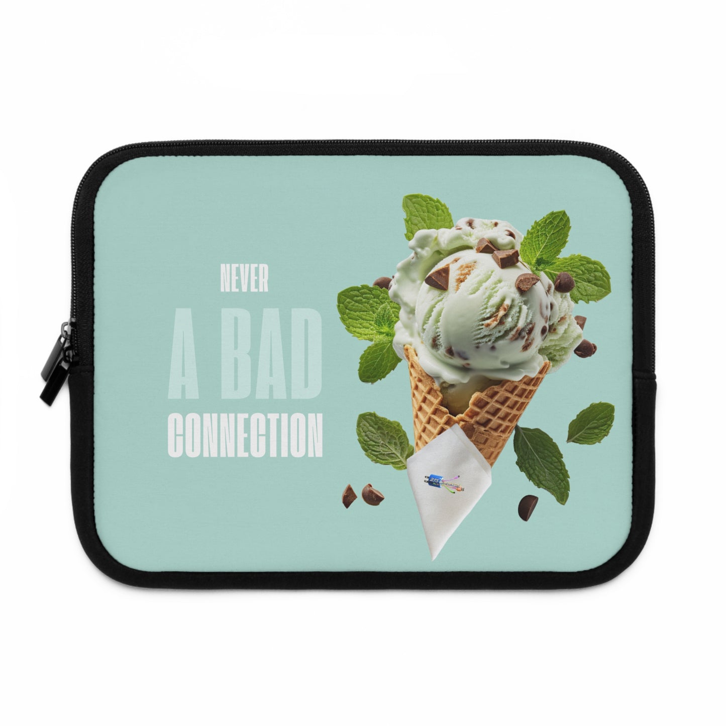 Never a Bad Connection – Mint Ice Cream Laptop Sleeve