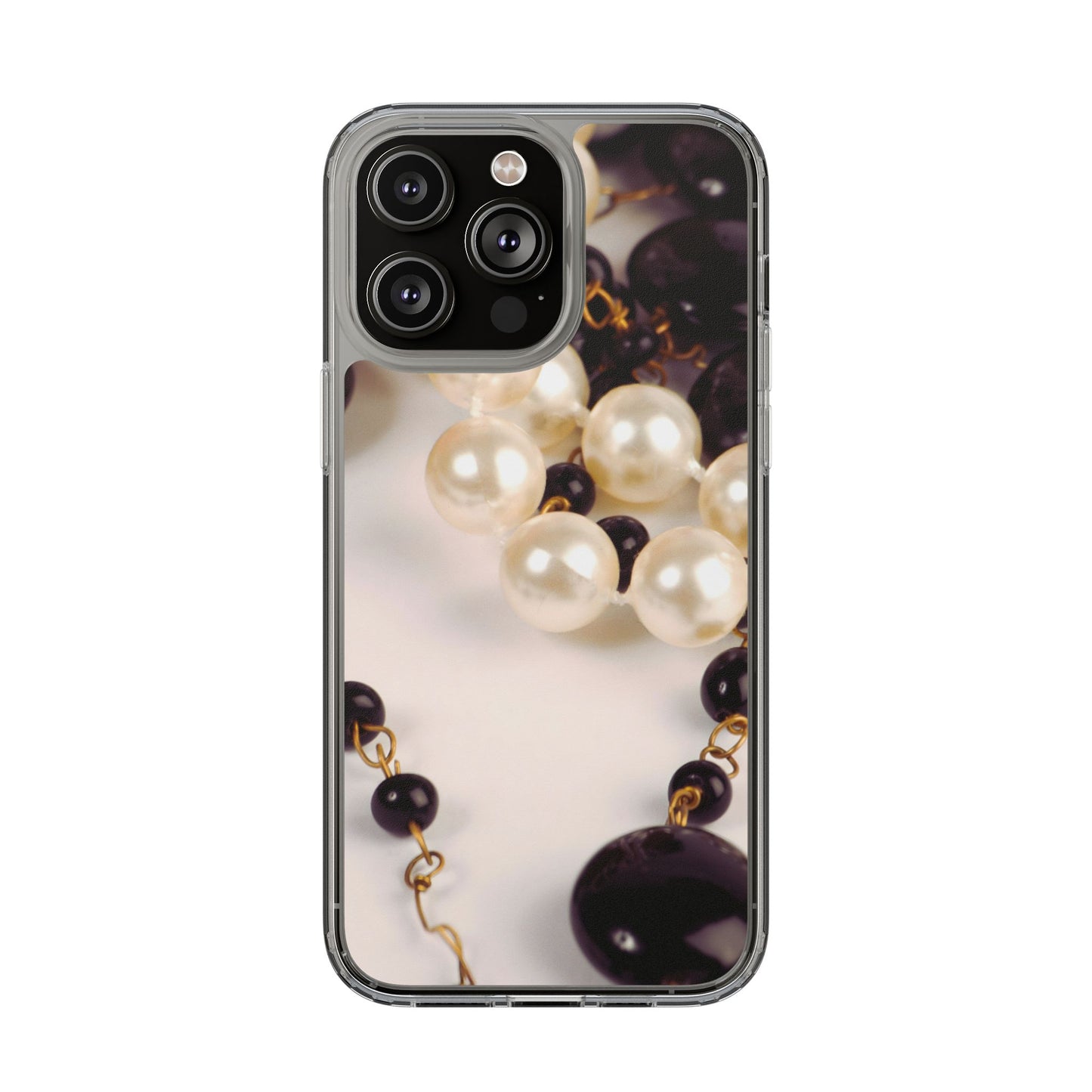 Clear Phone Case – Noir Pearl