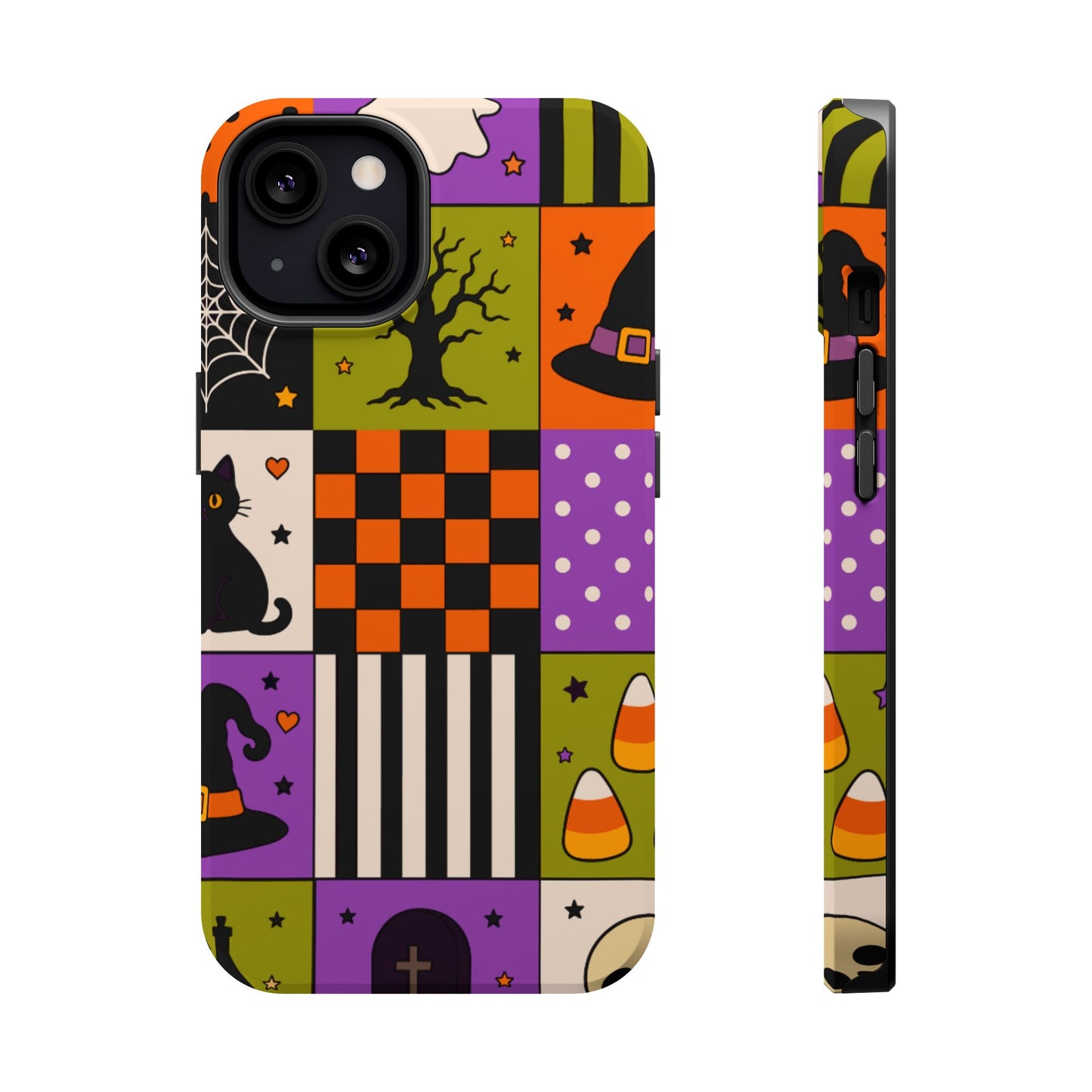 Wireless-Charging Compatible Case – Spooky Patchwork