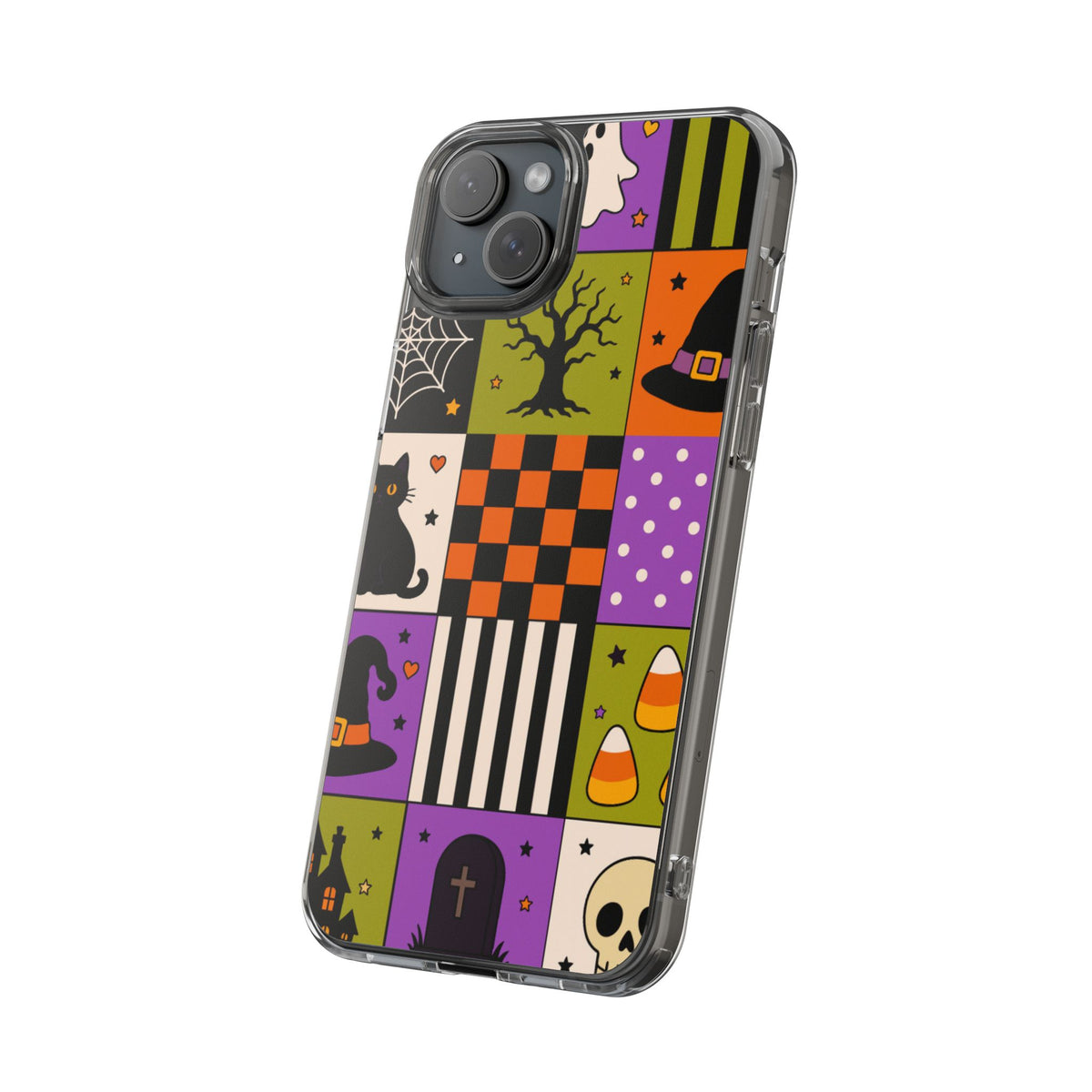 Clear Phone Case – Spooky Patchwork