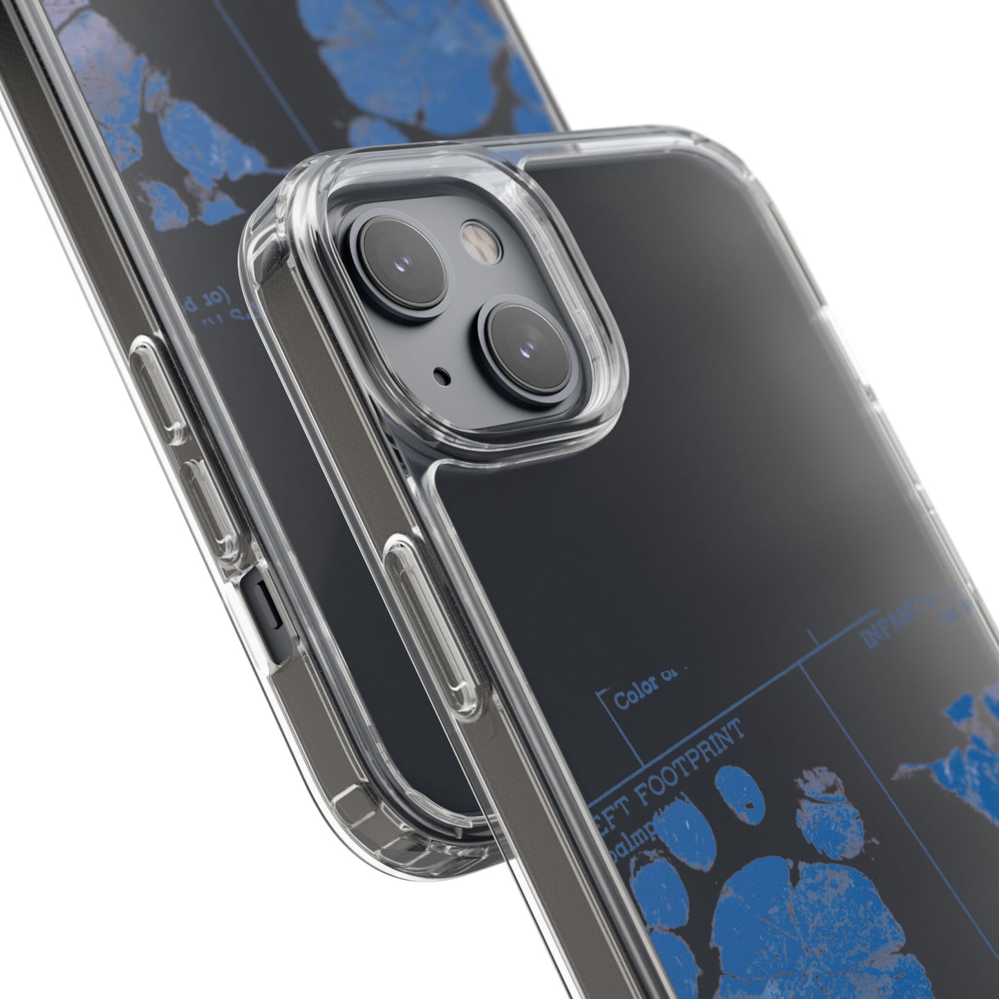 Clear Phone Case – Mom’s Little Blue Footprints