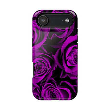 Impact-Resistant Phone Case – Amethyst Roses