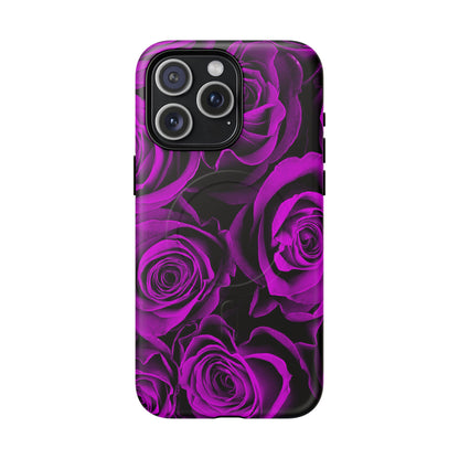 Protective Magnetic Phone Case – Amethyst Roses