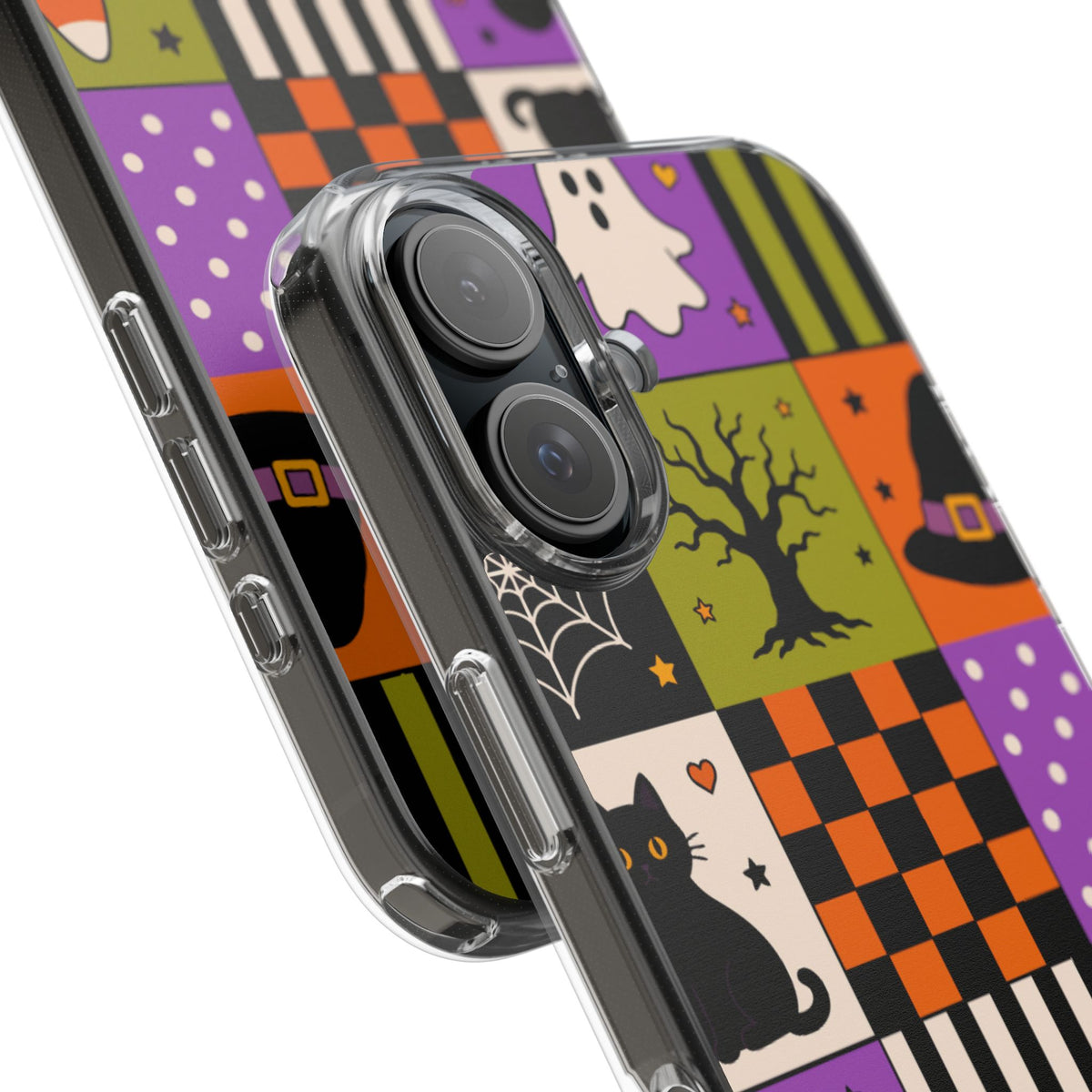 Clear Phone Case – Spooky Patchwork