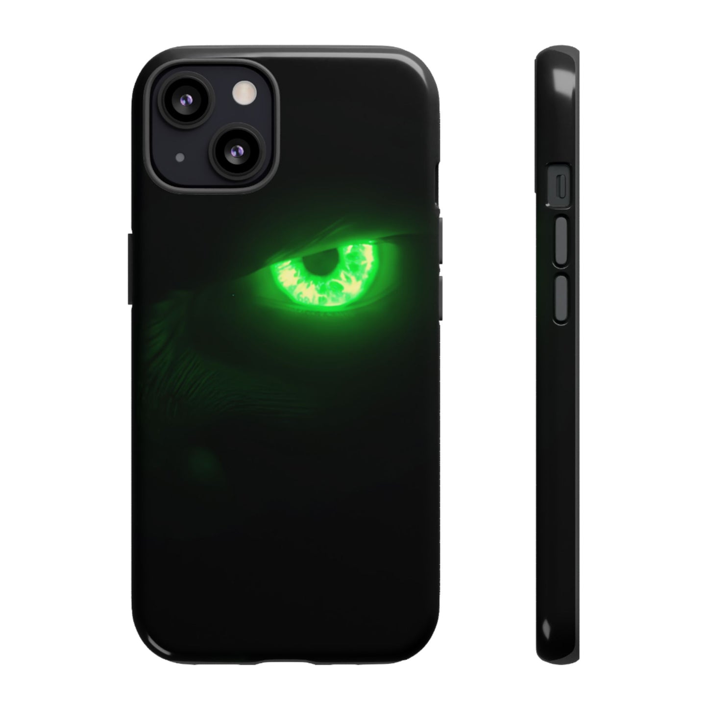 Protective Phone Case – Neon Green Monster Eyes