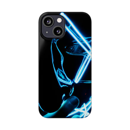 Neon Boba Slim Phone Case – Blue LED Tea Art