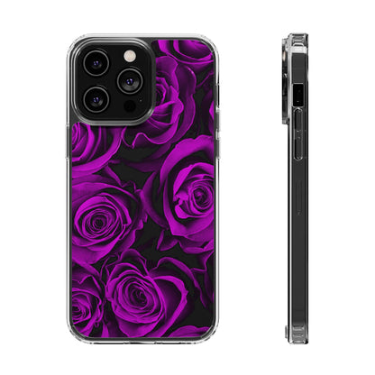 Clear Magnetic Phone Case – Amethyst Roses