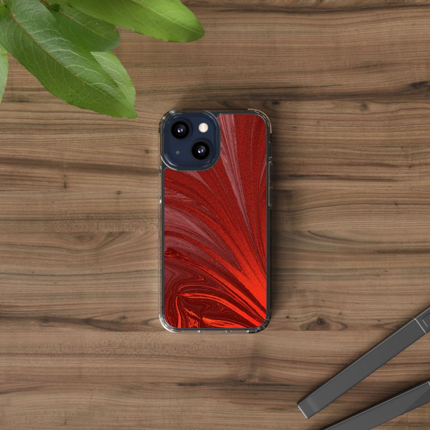 Clear Phone Case – Crimson Current