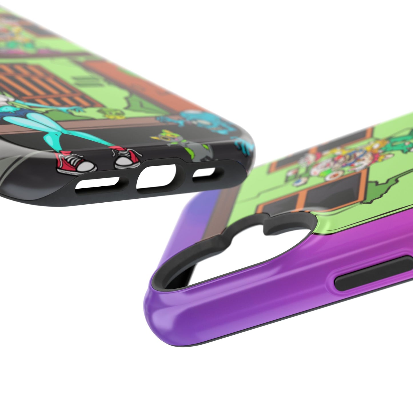 Zombie Arcade Phone Case — Colorful Cartoon Horror Impact-Resistant iPhone Cover