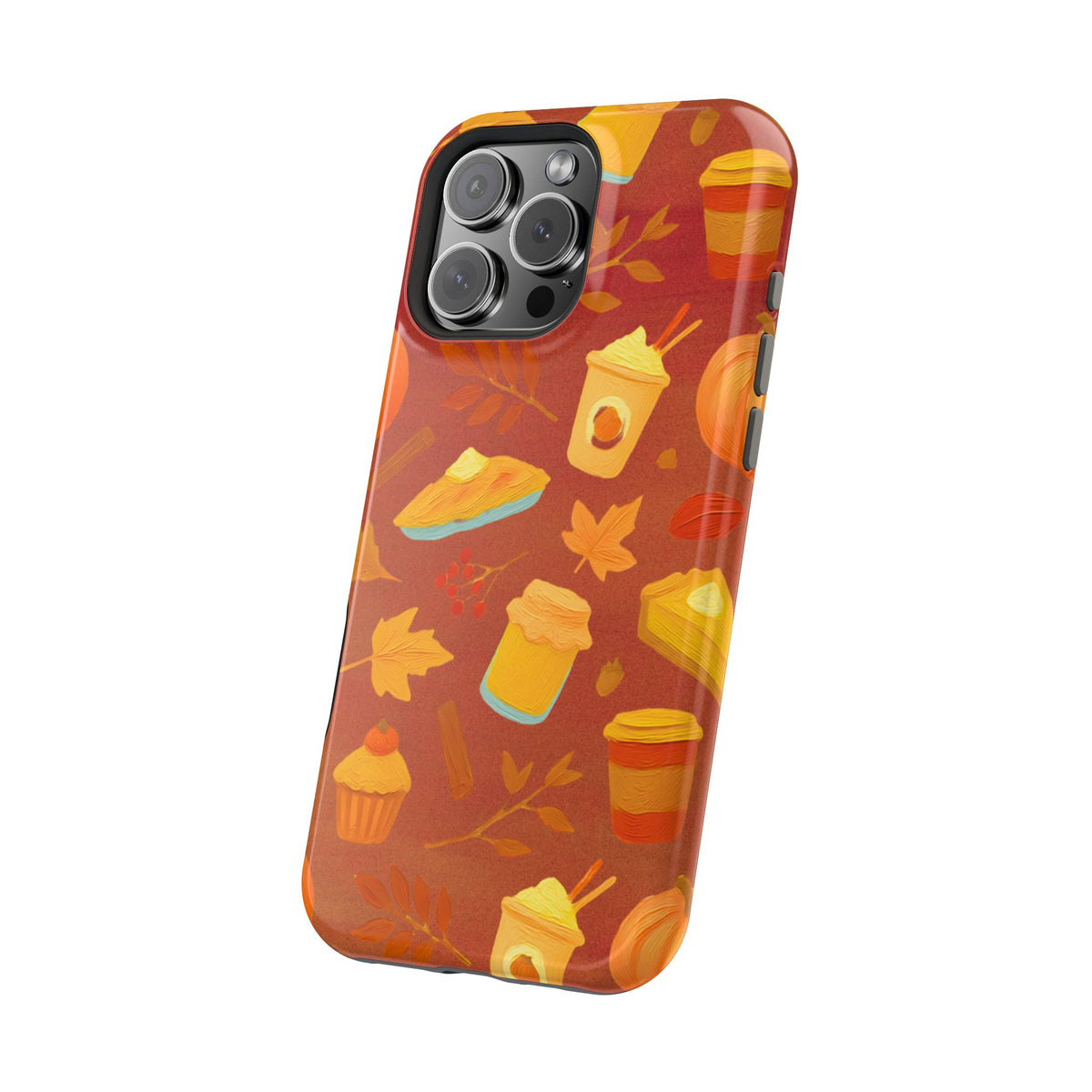 Autumn Treats Magnetic Phone Case — Fall Coffee & Pastry Protective Cover