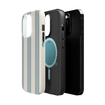 Wireless-Charging Compatible Case – Coastal Stripe
