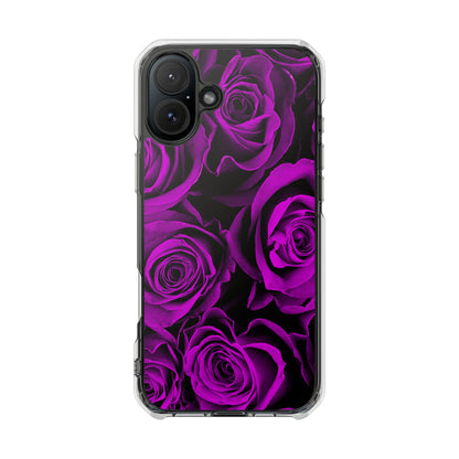 Clear Magnetic Phone Case – Amethyst Roses
