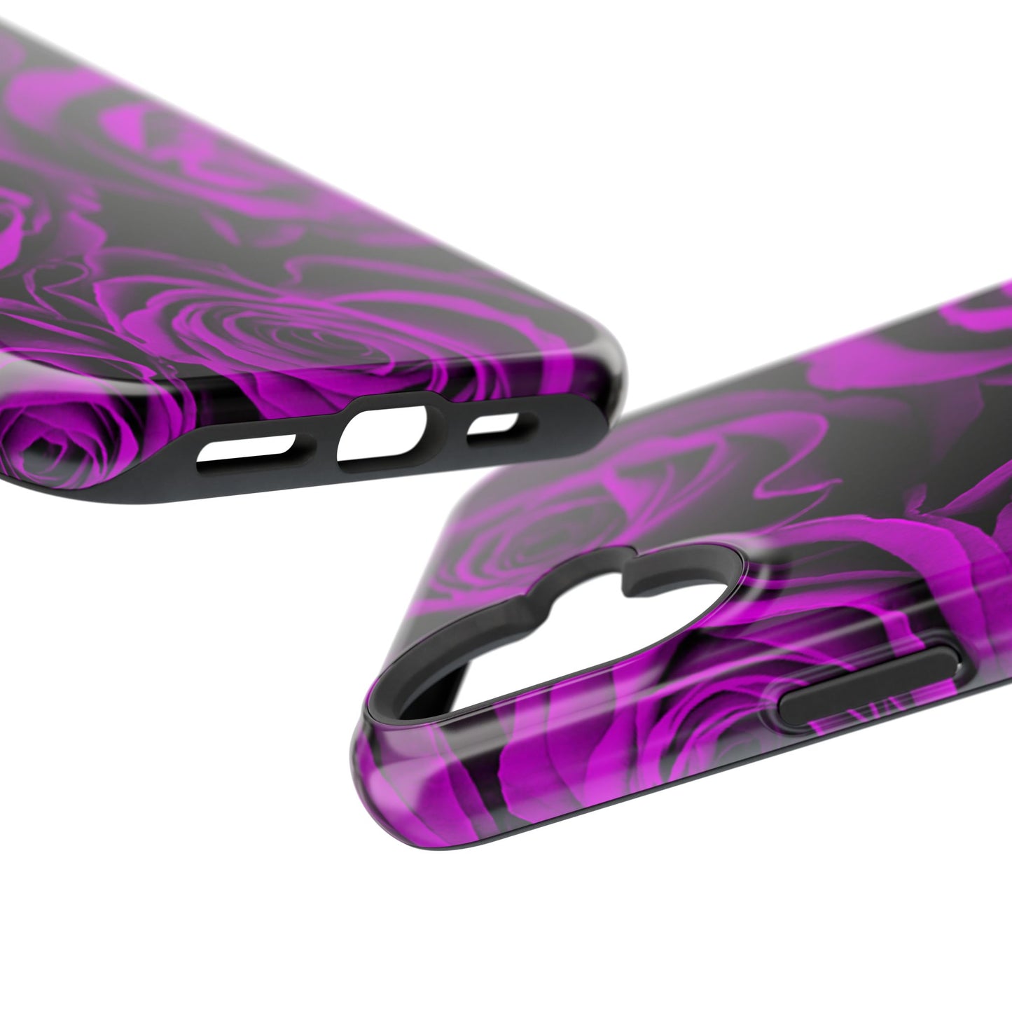 Impact-Resistant Phone Case – Amethyst Roses