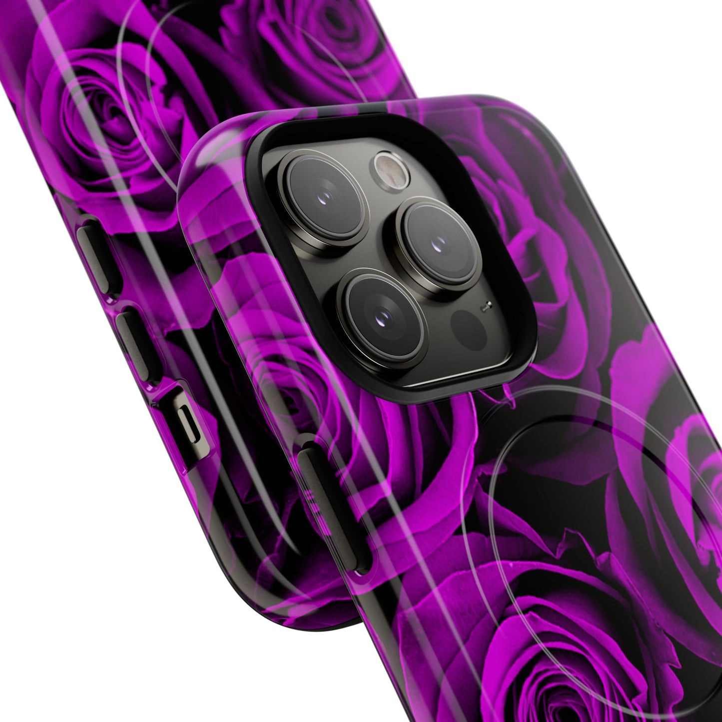 Protective Magnetic Phone Case – Amethyst Roses