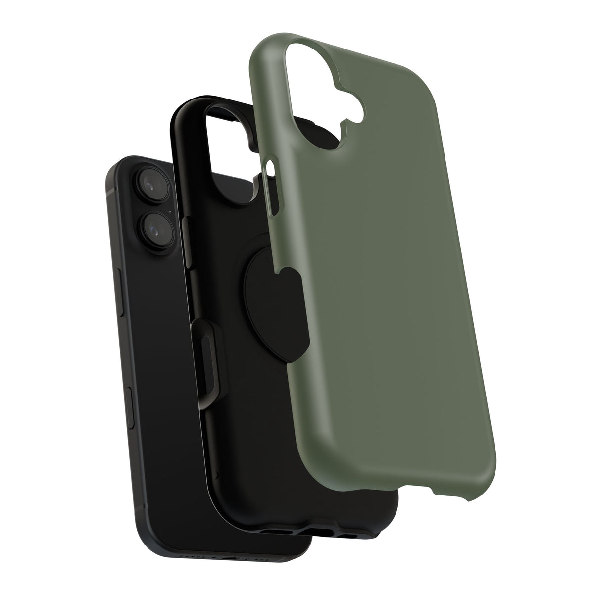 Impact-Resistant Phone Case — Military Green Protective Shockproof Cover
