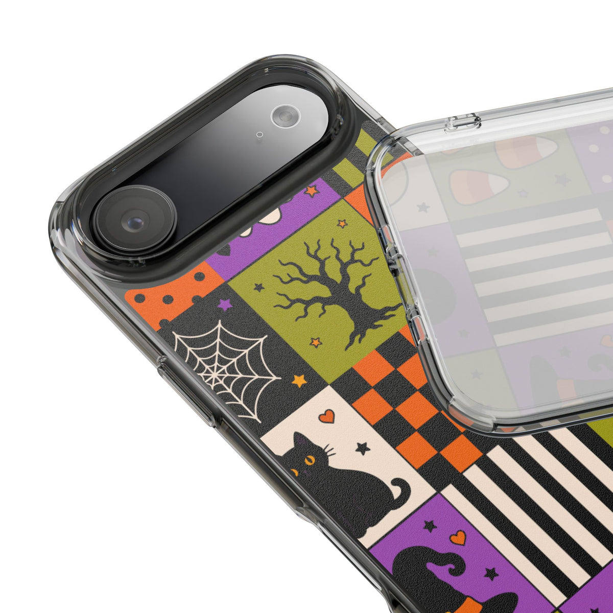 Clear Phone Case – Spooky Patchwork