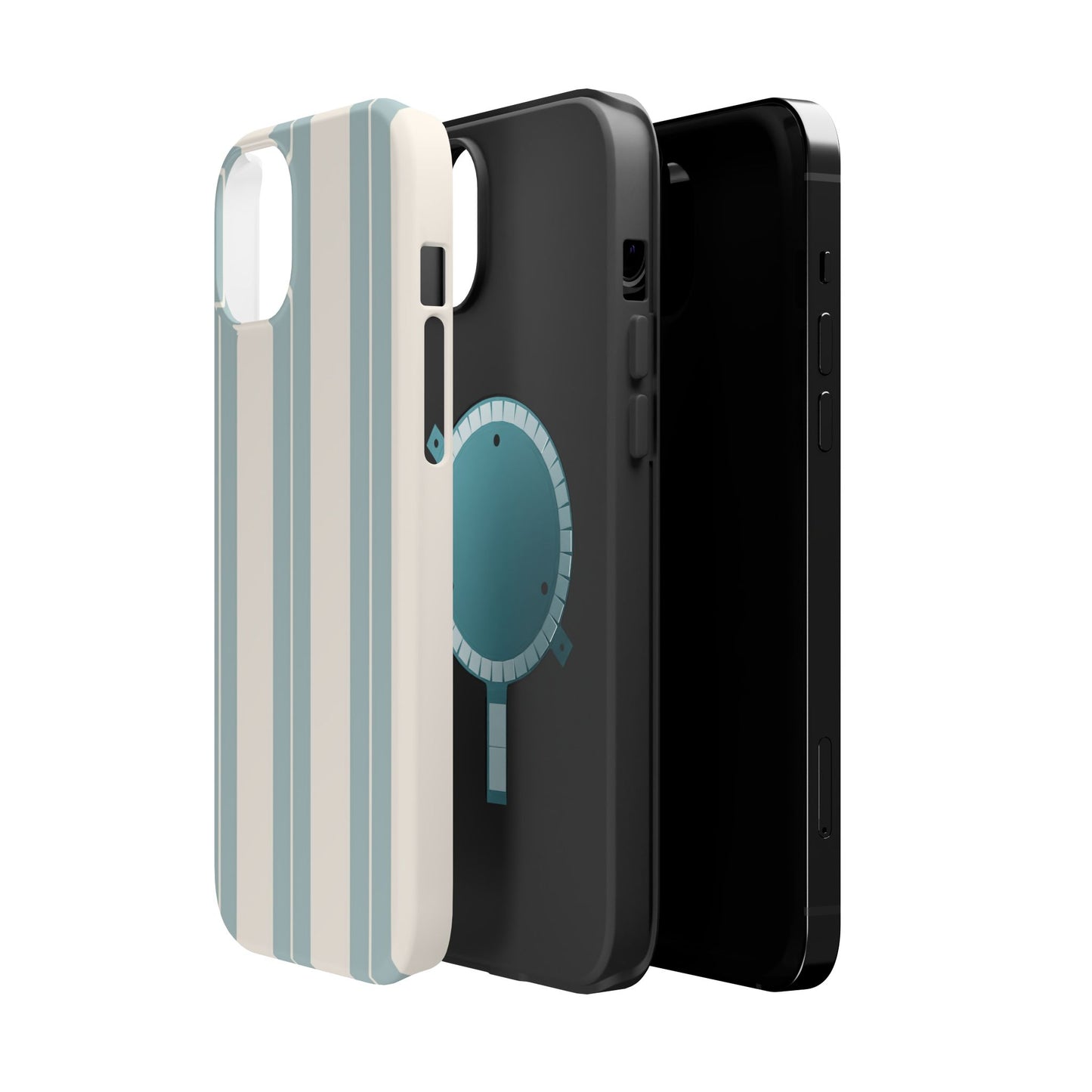 Wireless-Charging Compatible Case – Coastal Stripe