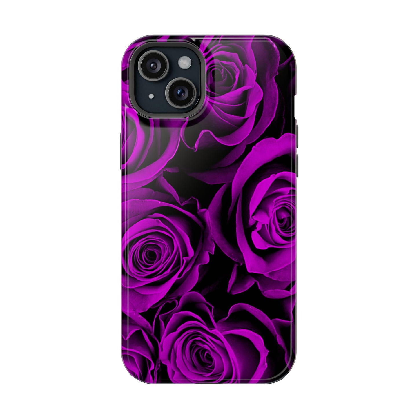 Impact-Resistant Phone Case – Amethyst Roses
