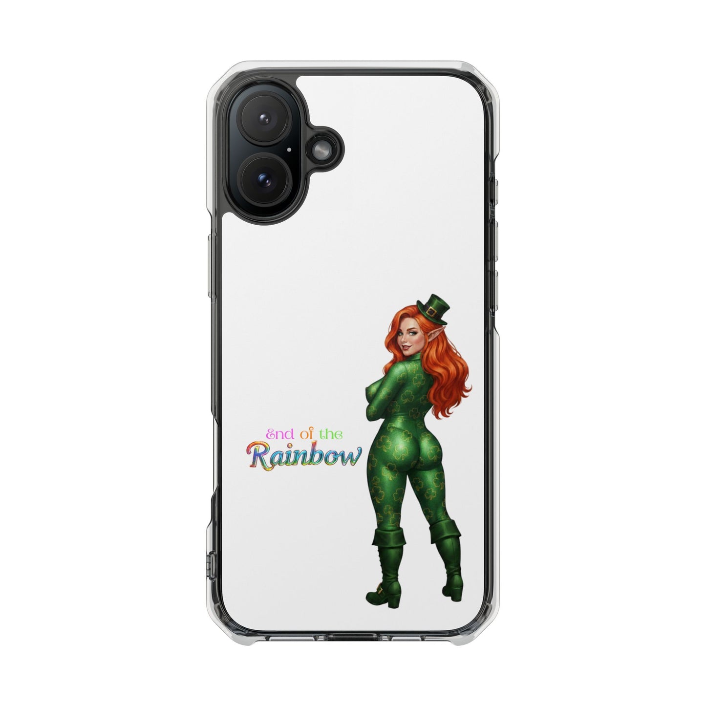 Clear Magnetic Phone Case – “End of the Rainbow” St. Patrick’s Day Design