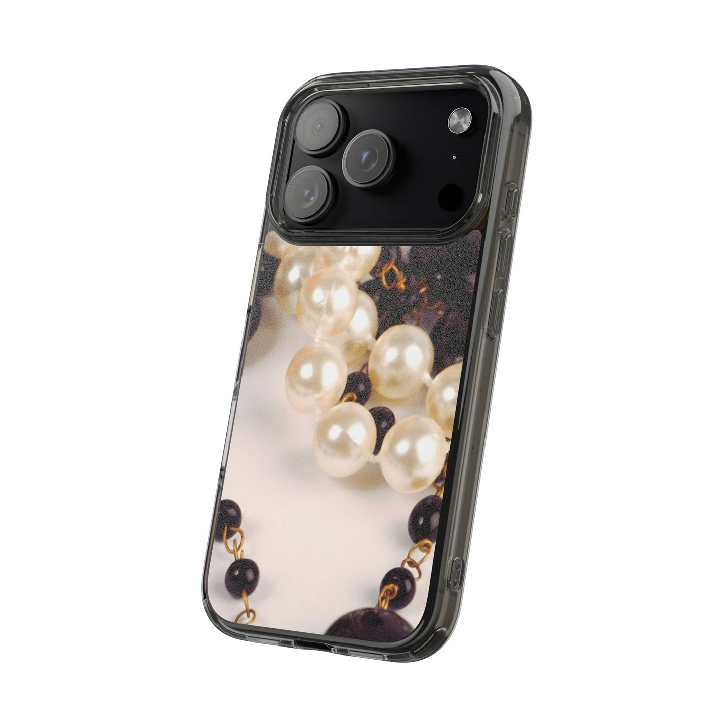 Clear Phone Case – Noir Pearl