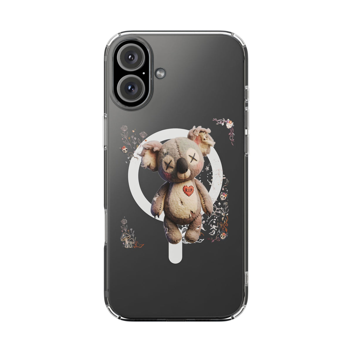 Clear Magnetic Phone Case – Cursed Cuddles – Compatible with iPhone 13–16 Series