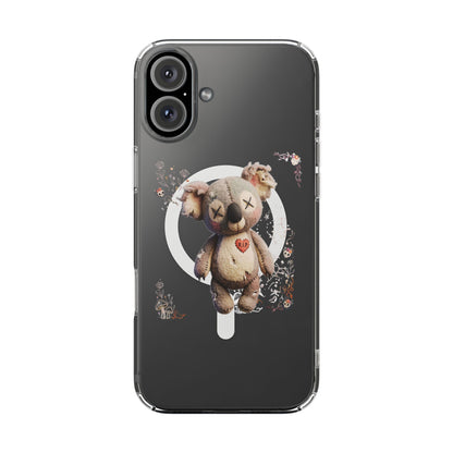 Clear Magnetic Phone Case – Cursed Cuddles – Compatible with iPhone 13–16 Series