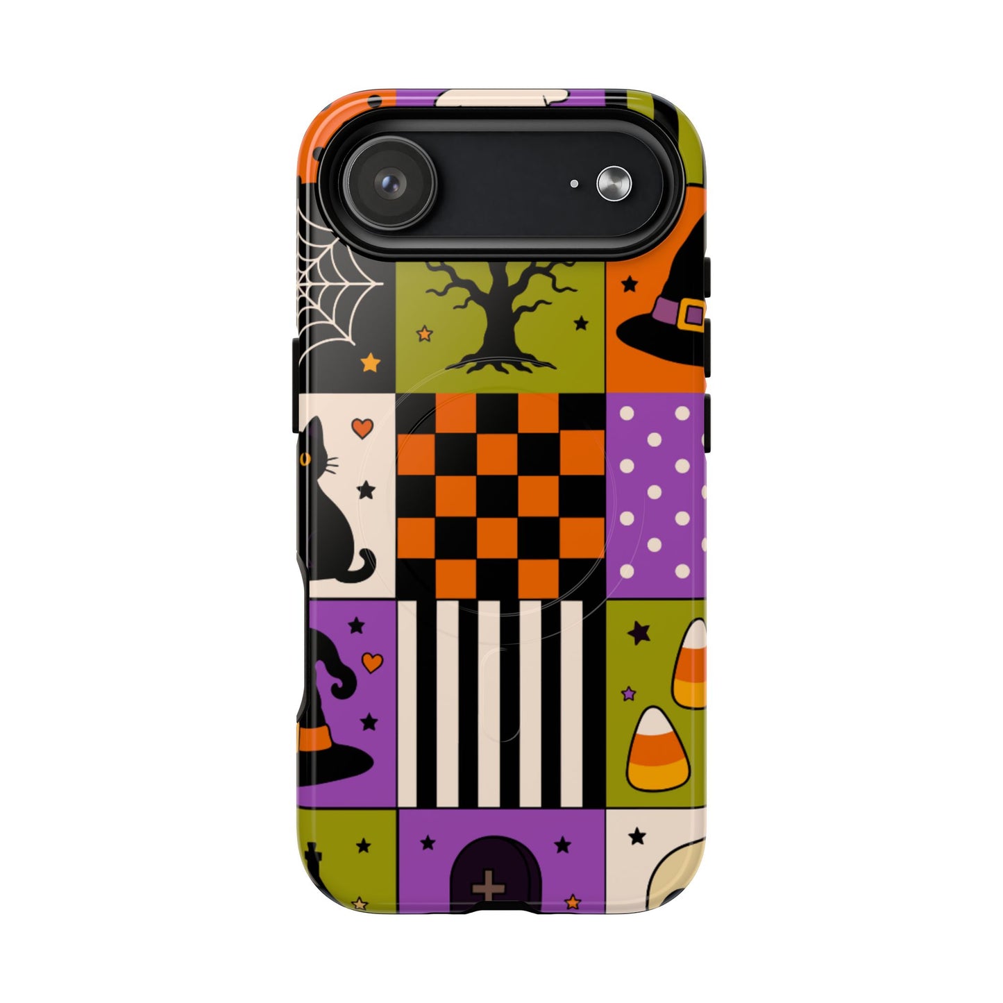 Protective Magnetic Phone Case – Spooky Patchwork