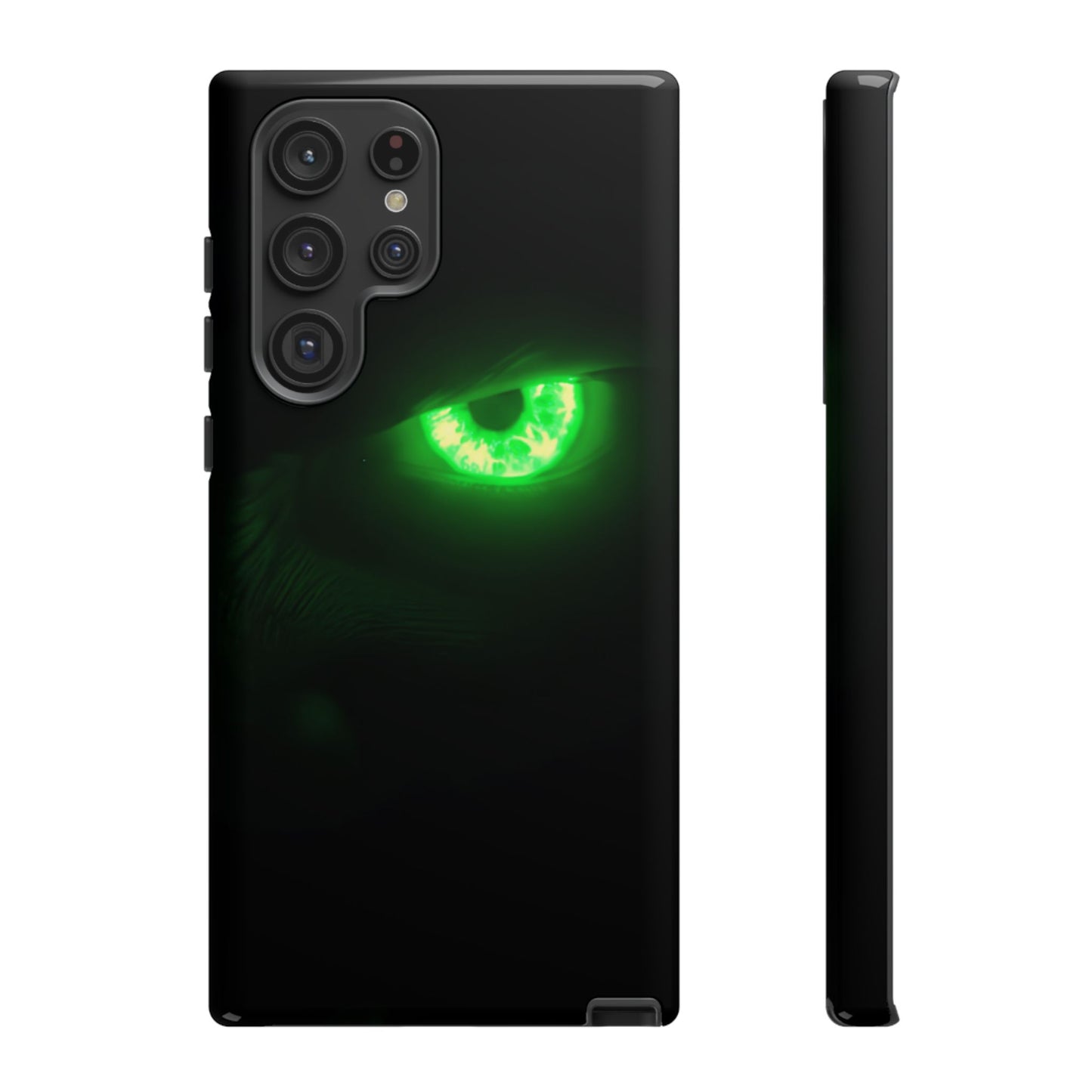 Protective Phone Case – Neon Green Monster Eyes